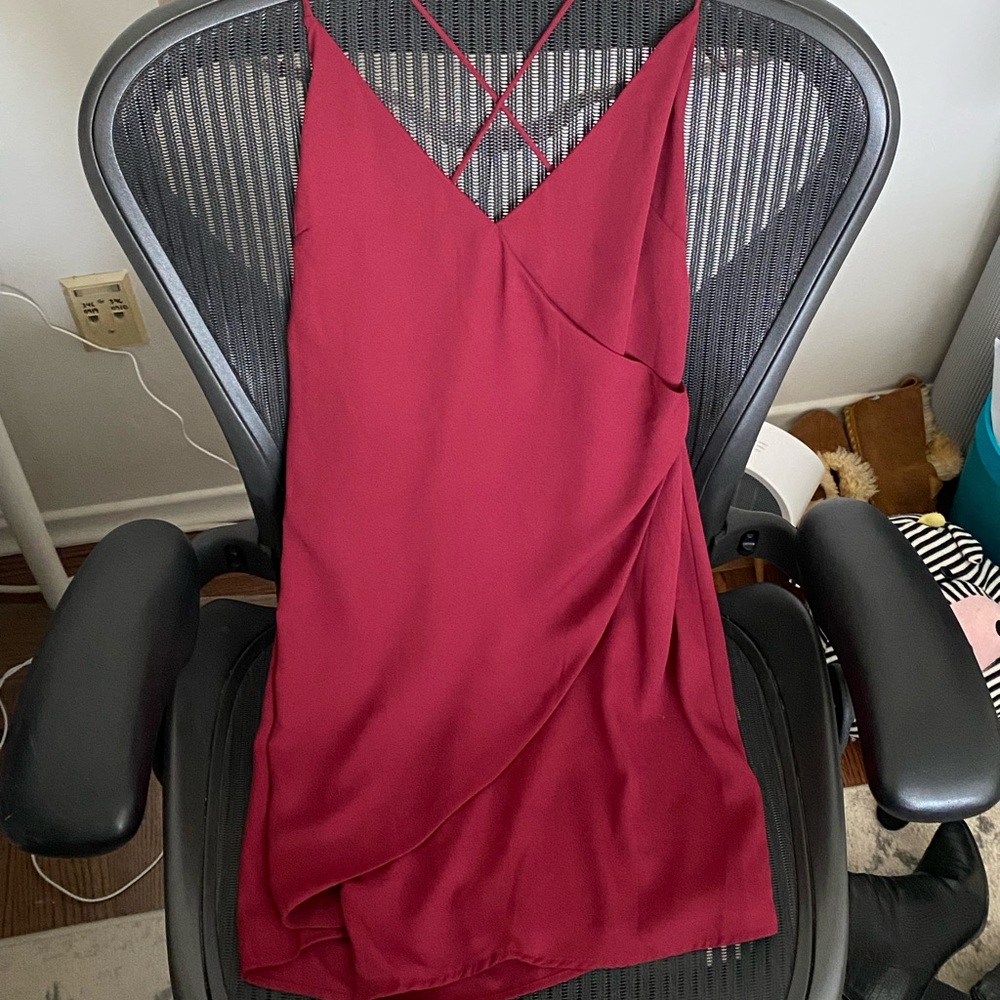 Red wrap mini dress